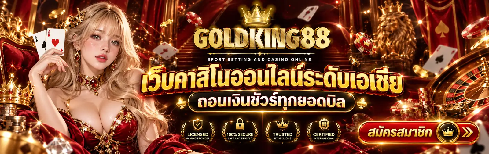 ภาพ Banner ของ GOLDKING88 คาสิโนออนไลน์ระดับเอเชีย